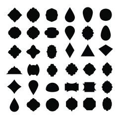 Decorative black frame shape illustration set design