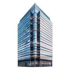 Tall office building realistic image on transparent background
