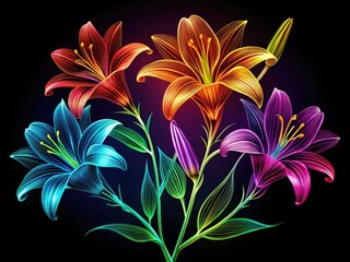 A graceful lily line art design perfect for floral illustrations and creative projects, embodying minimalist style and elegance to enhance any artistic endeavor.