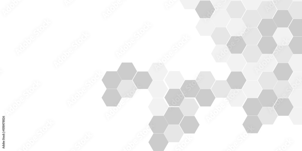 Poster abstract technology hexagonal background. illustration of a white background with hexagonal template