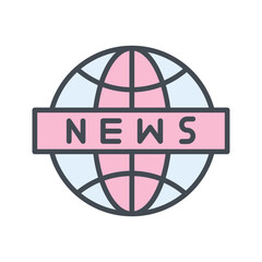 News Globe Vector Icon