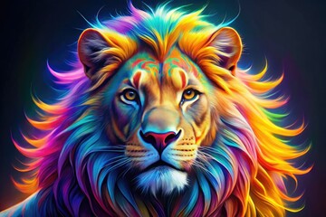 A lively lion dances through a spectrum of vibrant colors, showcasing captivating movements and engaging visual effects that mesmerize audiences and ignite imaginations.