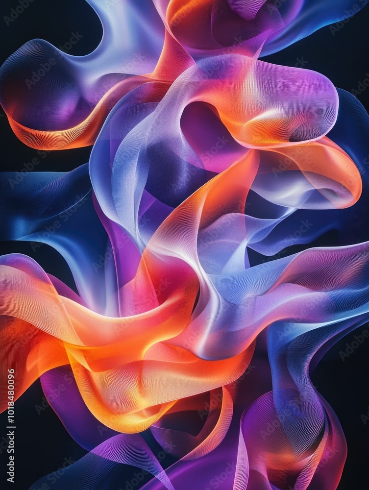 Aufkleber surreal and captivating fluid typography poster with dreamlike morphing shapes abstract art and capt