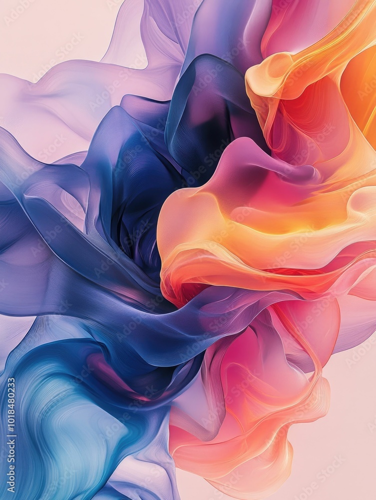 Poster surreal typography poster featuring fluid abstract shapes and forms that morph and transform creatin