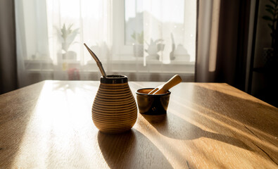 Yerba Mate on a Table Indoors