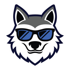 Wolf Icon in Sunglasses – Logo Design