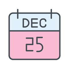 25 December Vector Icon