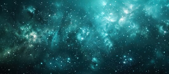 Obraz premium Captivating Cosmic Landscape Dazzling Nebula Showcasing the Grandeur of the Universe This image depicts a stunning celestial scene with a vibrant glowing nebula against the backdrop of a vast