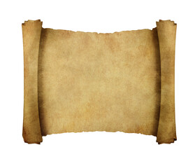 Old paper background, Paper treasure map. Old parchment scroll. Papyrus, Ancient manuscript. Antique document. Vintage torn sheets. Historical curled page, 3d illustration, 3d rendering