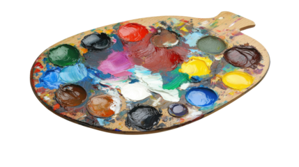 palette with colorful colors transparent background
