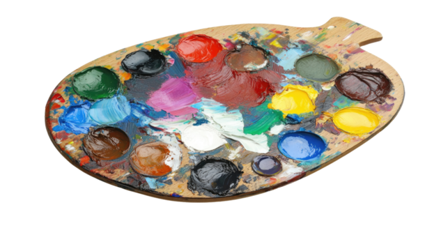 palette with colorful colors transparent background