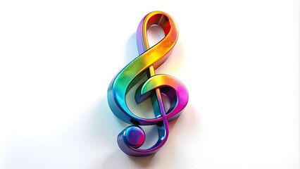 Elegant Musical Note Symbol Isolated on White Background for Creative Art and Design Projects