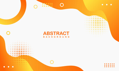 Abstract modern yellow and orange gradient circle layer background with halftone dots and shadow decoration. Suitable for poster, cover, banner, flyer, brochure