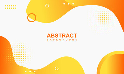 Abstract modern yellow and orange gradient circle layer background with halftone dots and shadow decoration. Suitable for poster, cover, banner, flyer, brochure