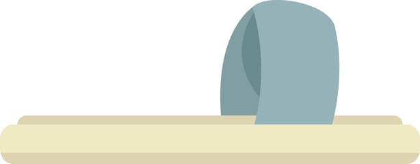 Chopsticks holding sushi roll with salmon or tuna and rice side view icon flat isolated