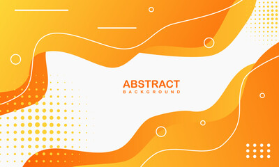 Abstract modern yellow and orange gradient circle layer background with halftone dots and shadow decoration. Suitable for poster, cover, banner, flyer, brochure