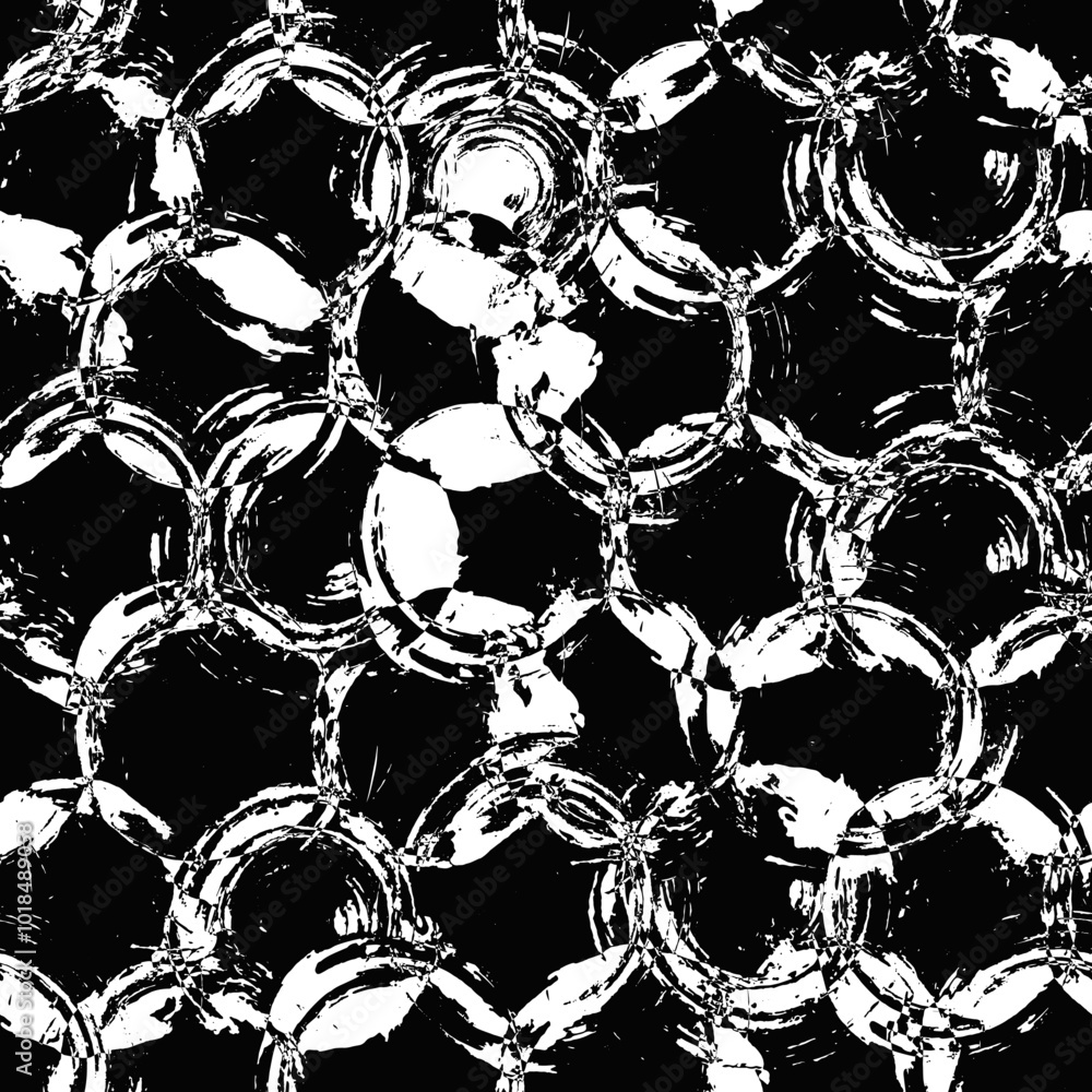 Aufkleber vector dots pattern. seamless black and white brush stroke background. polka dot print with distress