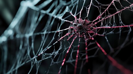 Intricate Spider Web Close Up: A Detailed View of Nature's Art