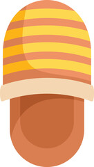 Cozy striped home slippers bringing comfort and warmth, isolated illustration