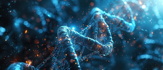 DNA gene background science helix cell genetic medical biotechnology biology bio. Technology gene DNA abstract molecule medicine blue 3D background research digital futuristic human concept health