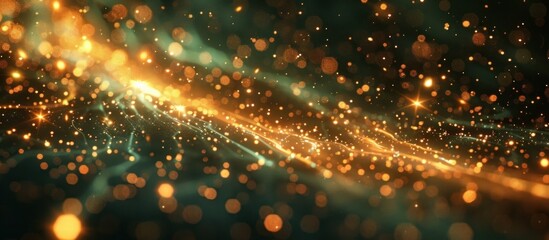 Fototapeta premium Dazzling cosmic explosion of shimmering particles and luminescent energy creating a mesmerizing and captivating visual display Glittering glowing and shining elements combine to form a magical