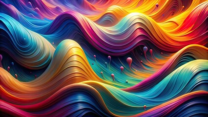 Explore a striking wallpaper that combines vibrant abstract waves and shapes. Ideal for creative backgrounds, this colorful design brings energy and imagination to any space.