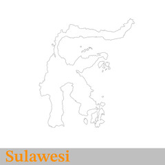 silhouette map of sulawesi indonesia