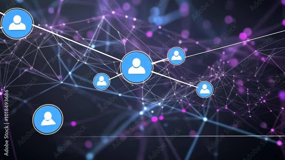 Poster growing networks connect people and foster community. emphasizing social interaction and technologic