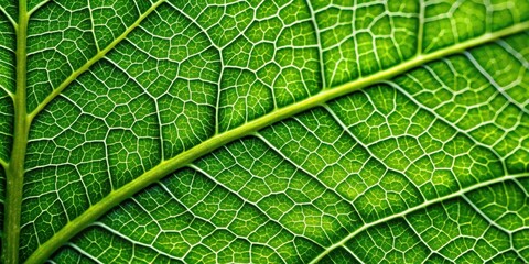 Obraz premium Extreme close up of intricate green leaf veins , texture, macro, close-up, detail, nature, veins, green, plant, organic