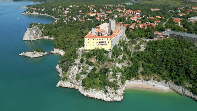 Duino Castles and Cliffs from Above. Dreamy Images Suspended Over the Sea.