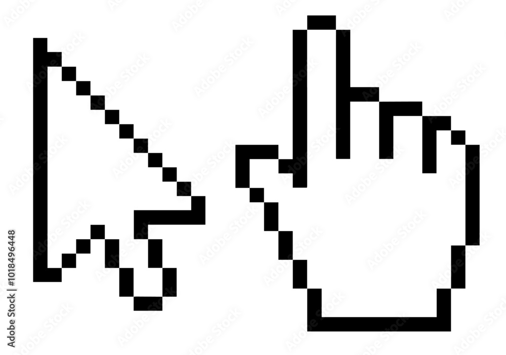Fototapete mouse cursor and hand pointer vector
