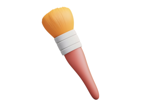 Brush 3d icon isolated on transparent or white background, png