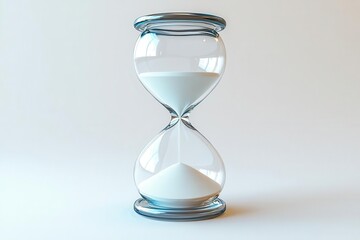 isolated hourglass on a pristine white background the flowing sand symbolizing the passage of time the minimalist design evokes contemplation and reflection emphasizing simplicity and clarity