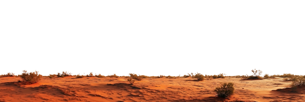 Australian Outback landscape isolated on transparent or white background, png