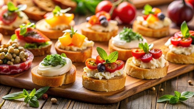 Close-up of a delicious appetizer , appetizer, food, snack, tasty, starter, gourmet, close-up, plate, presentation