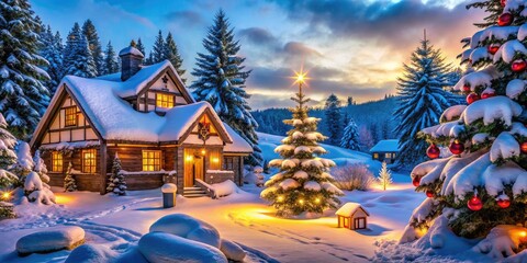 Immerse yourself in a winter wonderland brimming with pristine snow, joyful decorations, and a warm, inviting atmosphere for unforgettable holiday moments and festivities.