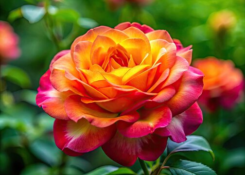 Beautiful Selburose Flower in Full Bloom Against a Soft Green Background Capturing Nature's Elegance
