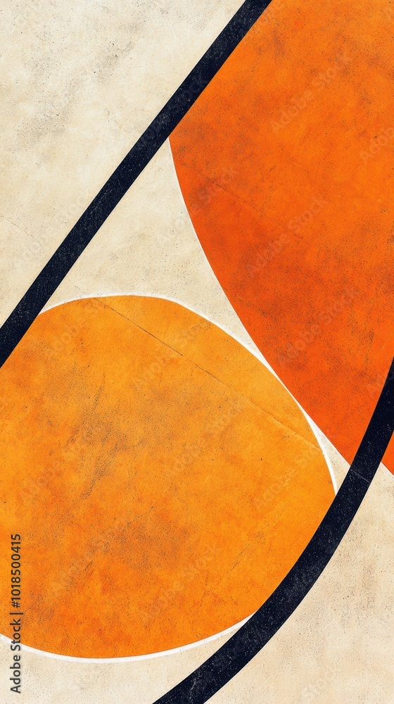 Aufkleber abstract minimalist design featuring dynamic basketball lines on a stark court surface, emphasizing 