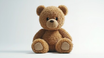 Obraz premium Brown Teddy Bear Sitting on White Surface