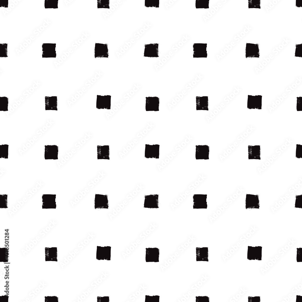 Aufkleber vector squares pattern. seamless black and white brush stroke background. polka dot from squares pri