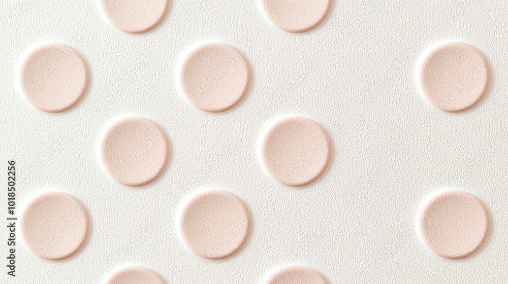 Poster minimalist polka dots in soft blush, evenly spaced on a light cream backdrop for a playful yet subtl