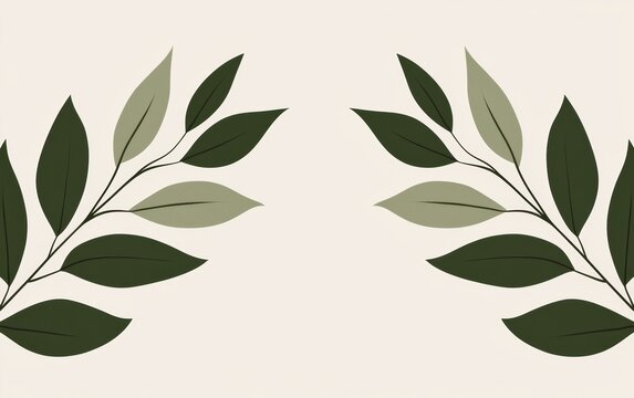 green leaves on beige background clip art preview