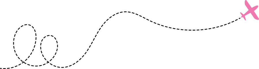 Airplane Dotted Route Line