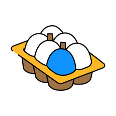 egg box hen line icon vector. egg box hen sign. isolated symbol illustration