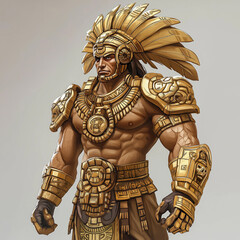 Fototapeta premium Aztec character for slot game, mobile game, video game, Illustration