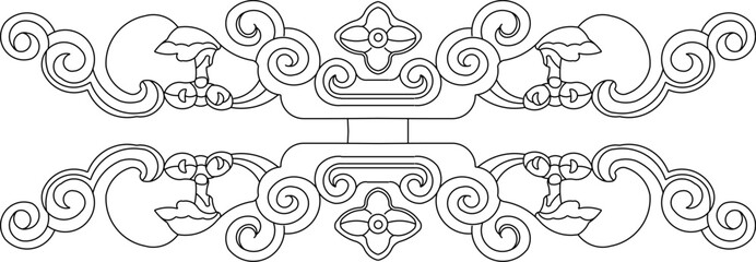 Fototapeta premium Drawing sketches vector illustrations silhouette designs ornaments carvings classic vintage abstract ethnic traditional modern