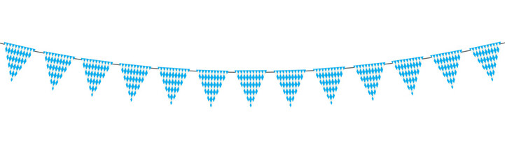 Vector isolated bunting flags of Oktoberfest festival on white background.