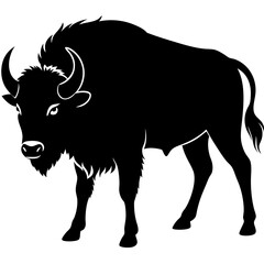 Bison silhouette vector illustration 