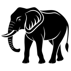 Elephant silhouette vector illustration 