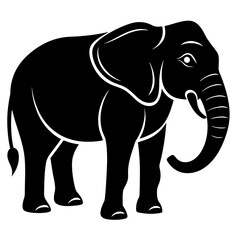 Elephant silhouette vector illustration 